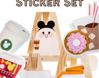 Disney Coffee Sticker Pack | Disney Stickers, Disney Parks Snacks, Cute Water Bottle Food Decal, Iced Coffee Cup Barista Stickers
