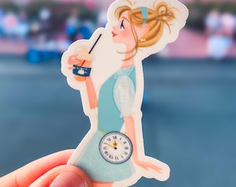 Princess-at-the-Park — Cinderella Sticker | Disney Stickers of Princesses as Regular Disney Parks Guests