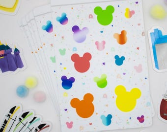 Mickey Mouse Sticker Sheet | Water Bottle Stickers Disney Stickers Disney World Vinyl Stickers Disney Gift Laptop Stickers Disney Trip Cute