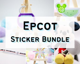 Epcot Stickers Pack | Water Bottle Stickers Disney Stickers Disney World Vinyl Stickers Disney Gift Laptop Stickers Disney Trip Kindle Cute