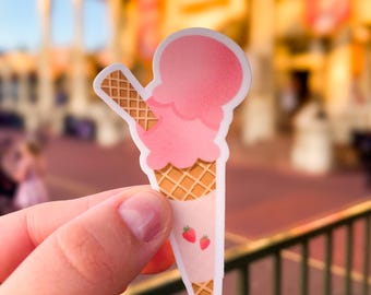 Pegatinas de bolas de helado de fresa en cono de gofre / Regalos de cumpleaños para menores de 10 años, cuaderno y diario creativo, regalos de postres para adolescentes