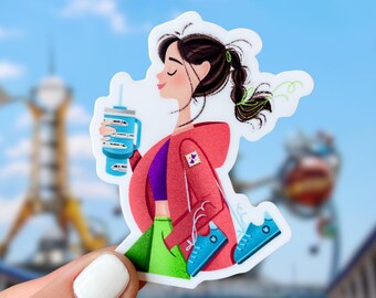 Healthy Disney World Girl Sticker | Water Bottle Stickers Disney Stickers Disney World Vinyl Stickers Disney Gift Laptop Stickers Disney