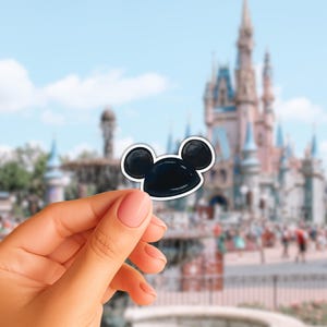 Klistermärkesset för Mouseketeer-hatt | Walt Disney-klistermärken, telefon, laptop, planerare, vattenflaskklistermärke, retro vintage, klassisk Mimmi Pigg, öronhatt Mickey - White Back