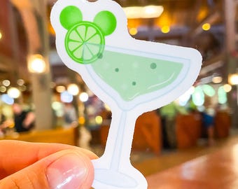 Margarita Disney Sticker with Mickey Lime | Cute Disney Parks Merch — Waterproof Vinyl Decal for Laptop, Planner, Scrapbook, Water Bottle