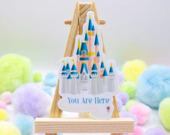 You Are Here Cinderella Castle Sticker | Water Bottle Stickers Disney Stickers Disney World Vinyl Stickers Disney Gift Laptop Magic Kingdom