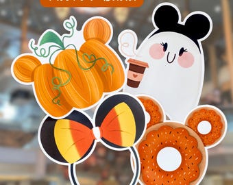 Halloween Cruise Disney Magnet Set | Disney Cruise Magnets for Door Decor — Mickey Pumpkin, Mickey Ghost, Candy Corn Ears, Mickey Donut