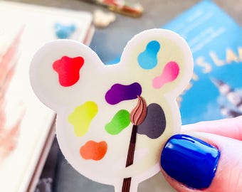 Mickey Mouse Artist's Palette Sticker | Water Bottle Stickers Disney Stickers Disney World Vinyl Stickers Disney Gift Laptop Stickers