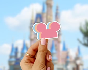 Pegatina de Mickey Mouse en tonos pastel, para álbumes de recortes de Walt Disney World, vinilo impermeable para ordenador, Kindle, portátil, equipaje, agenda o botella de agua.