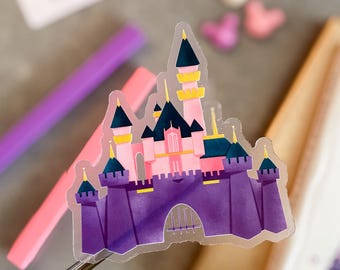 Pegatina del Castillo de la Bella Durmiente / Pegatina para álbumes de recortes de Disneyland, vinilo impermeable para ordenador, Kindle, portátil, equipaje, agenda, botella de agua