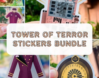 Tower of Terror Sticker Pack | The Hollywood Tower Hotel Sticker, Bellhop Cast Member, Elevator Dial | Hollywood Studios Disney Stickers
