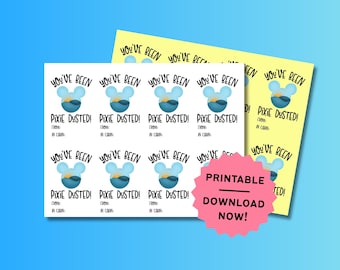 Mickey Mouse Sunset You’ve Been Pixie Dusted Tags for Disney Cruise Line Fish Extender Gifts | Printable Digital Download Files