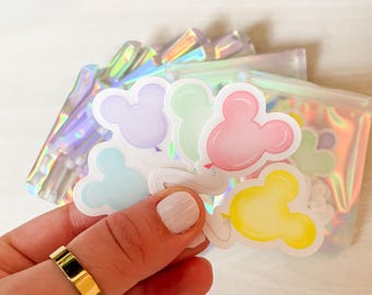 Mickey Balloons Sticker Pack | Bulk Disney Cruise Pixie Dust Fish Extender Stickers, Disney Parks Cast Member Pixie Dusting Gifts