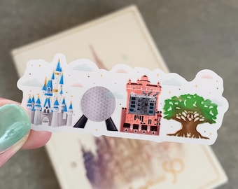 Sensory Sticker of Disney World Icons | Embossed Disney Stickers Textured Stickers Breathing Calming Grounding Tactile Mental Health Sticker