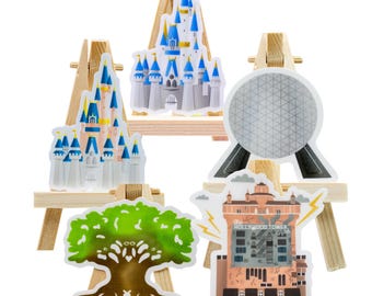 Disney World Park Icon Stickers Pack | Water Bottle Stickers Disney Stickers Disney World Vinyl Stickers Disney Gift Laptop Landmarks Cute