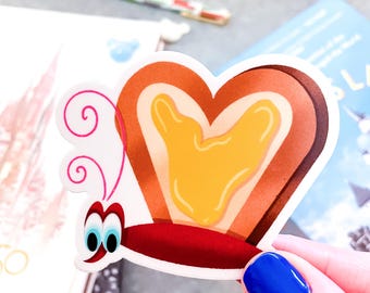 Pegatina de pan y mariposa de Alicia en el País de las Maravillas, pegatinas de vinilo impermeables con diseño de polvo de hadas de Disney - Para portátil, álbum de recortes, vaso, botellas de agua