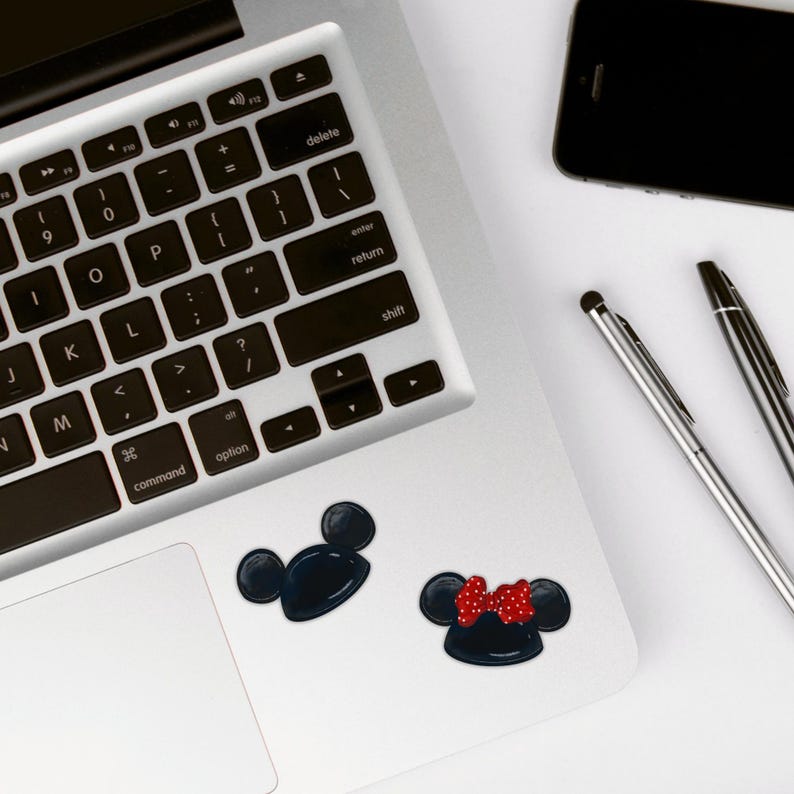 Klistermärkesset för Mouseketeer-hatt | Walt Disney-klistermärken, telefon, laptop, planerare, vattenflaskklistermärke, retro vintage, klassisk Mimmi Pigg, öronhatt bild 6