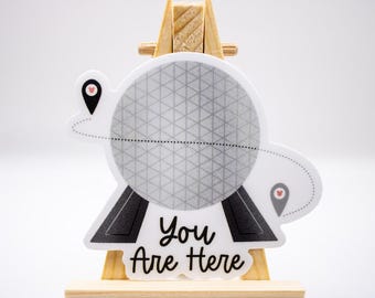 You Are Here Spaceship Earth Sticker | Water Bottle Stickers Disney Stickers Disney World Vinyl Stickers Disney Gift Laptop Stickers Epcot