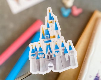 Naklejka Zamek Kopciuszka | Naklejki Disney, Naklejki winylowe Disney World, Prezent do scrapbookingu Junk Journal, Wodoodporna naklejka na bagaż