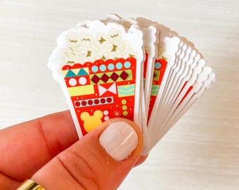 Popcorn Stickers, Disney Snack Stickers, Disney Parks Food Stickers, Waterproof Vinyl Disney Stickers - Laptop, Tumbler, Water Bottles
