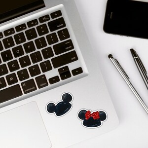Klistermärkesset för Mouseketeer-hatt | Walt Disney-klistermärken, telefon, laptop, planerare, vattenflaskklistermärke, retro vintage, klassisk Mimmi Pigg, öronhatt bild 2