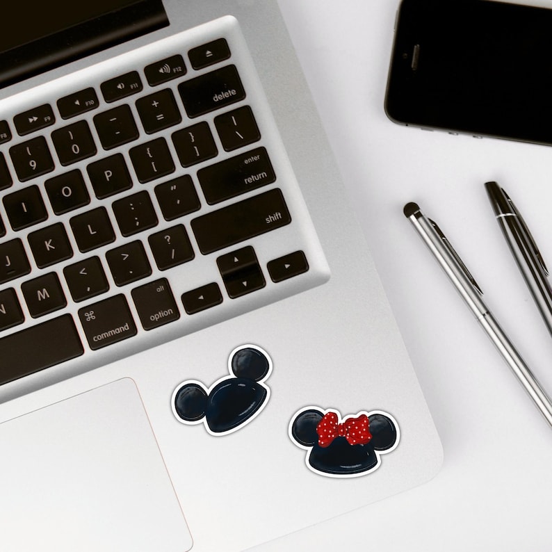 Klistermärkesset för Mouseketeer-hatt | Walt Disney-klistermärken, telefon, laptop, planerare, vattenflaskklistermärke, retro vintage, klassisk Mimmi Pigg, öronhatt bild 2