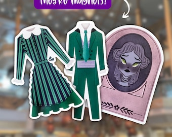 Haunted Mansion Disney Magnet Set | Haunted Mansion Cast Members and Madame Leota Disney Cruise Magnets and DCL Door Decor for Halloween