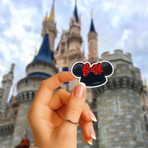 Klistermärkesset för Mouseketeer-hatt | Walt Disney-klistermärken, telefon, laptop, planerare, vattenflaskklistermärke, retro vintage, klassisk Mimmi Pigg, öronhatt Minnie - White Back