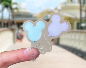Pegatina de globos de Mickey / Scrapbooking de Disney World, vinilo impermeable para ordenador Kindle, portátil, equipaje, agenda, botella de agua