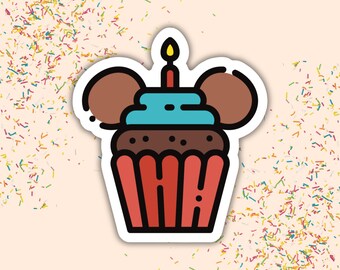 Disney Birthday Cupcake Sticker | Labels for Kids Party Favors, Baby Shower Disney Stickers, Invitation Seals, Birthday Cruise Pixie Dust