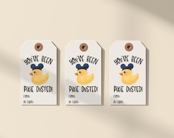 Mickey Duck You’ve Been Pixie Dusted Tags for Disney Cruise Line Fish Extender Gifts | Printable Digital Download Files