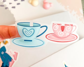 Transparent Mad Tea Party Sticker | Disney World Disneyland Alice in Wonderland Stickers Water Bottle Disney Stickers Alice Sticker Tea Cup