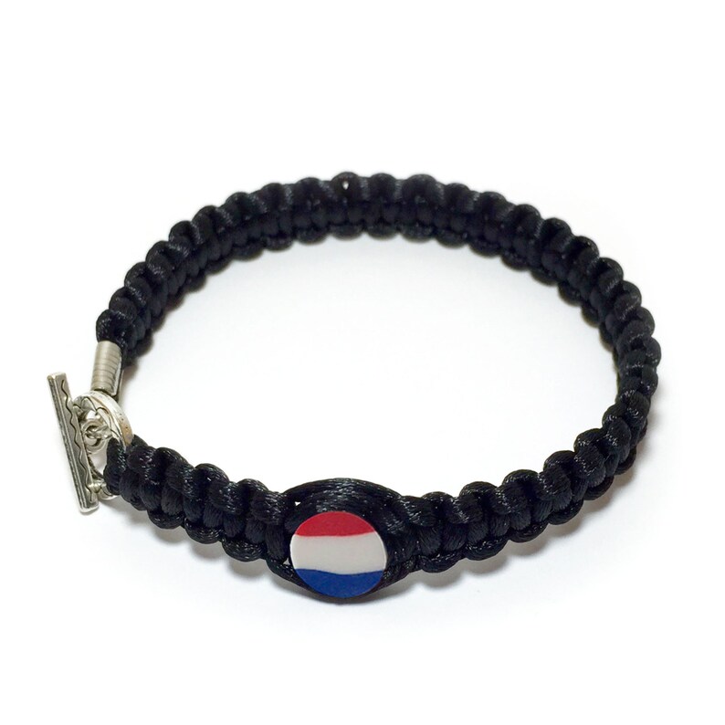 Netherlands Flag 2mm Satin Cord bracelet Macrame Collection Be proud and show your Hands