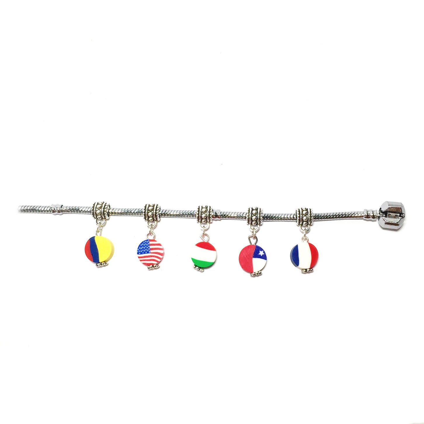 Colombia Flag European Charms for bracelets fits Pandora | Etsy 