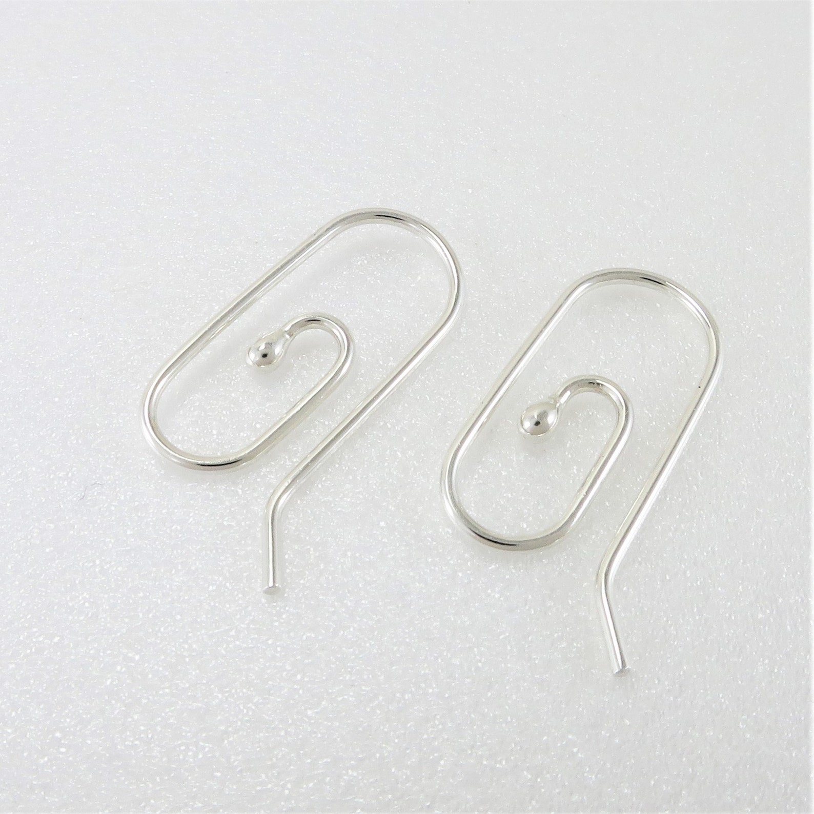 Sterling Silver Paper Clip Earrings Small Drop Earrings Etsy