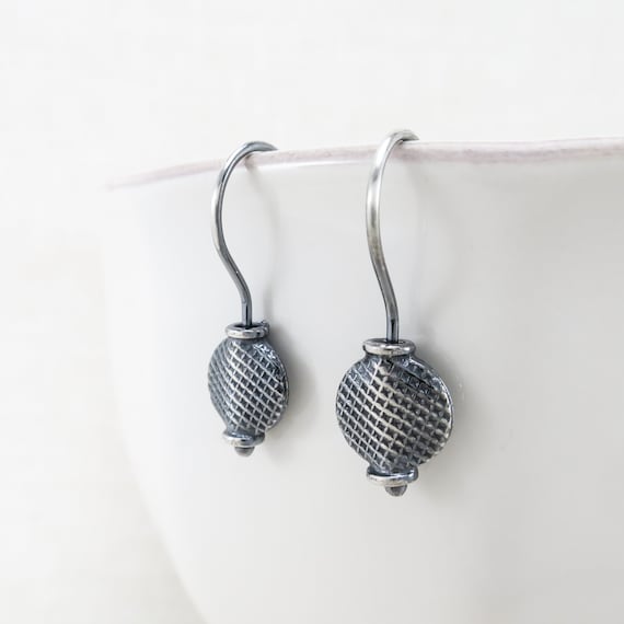 Unique Small Drop Earrings, Simple Casual Everyday Earrings, Rustic Sterling Silver Earrings, Cute Teen Girl Gift Ideas, Modern Boho Jewelry