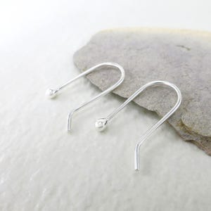 Argentium Silver Earrings, Handmade Minimalist Sleepers, Lightweight Everyday Earrings, Nickel Free Piercing Keepers, Second Hole Earrings