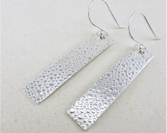 Long Silver Bar Earrings · Handmade Dangle Earrings · Boho Statement Earrings · Simple Minimalist Earrings · Geometric Drop Bridal Earrings