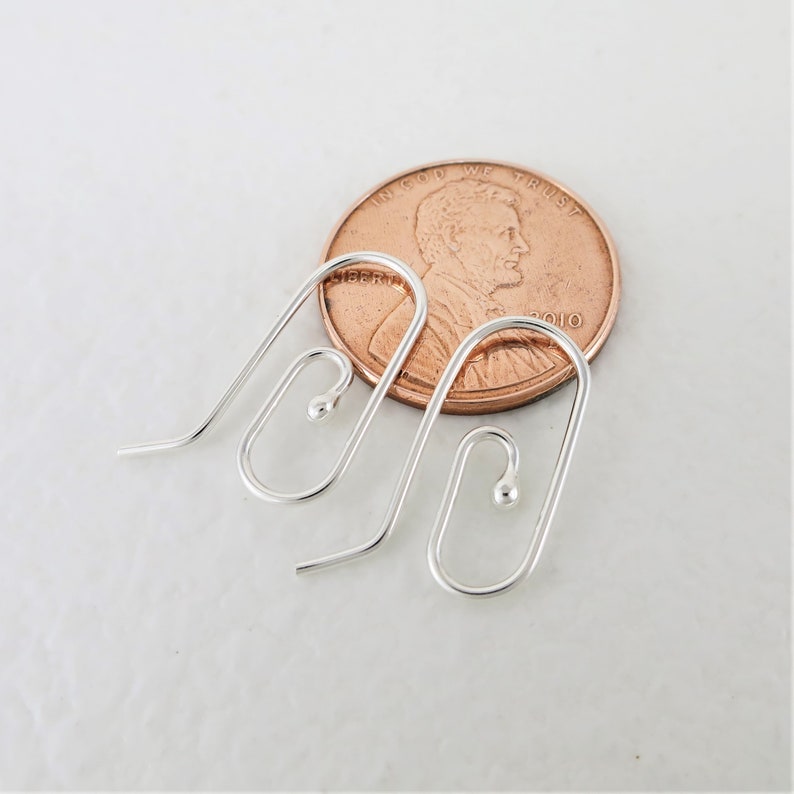 Sterling Silver Paper Clip Earrings Small Drop Earrings Etsy