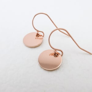 14k Rose Gold-Filled Disc Earrings · Small Rose Gold Earrings · Minimalist Circle Earrings · Bridesmaid Gifts · Dainty Gold-Filled Earrings