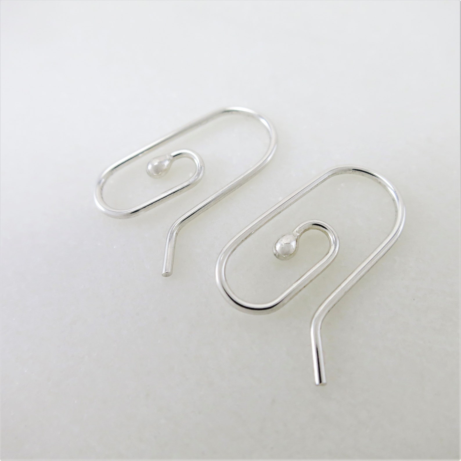 Sterling Silver Paper Clip Earrings Small Drop Earrings Etsy