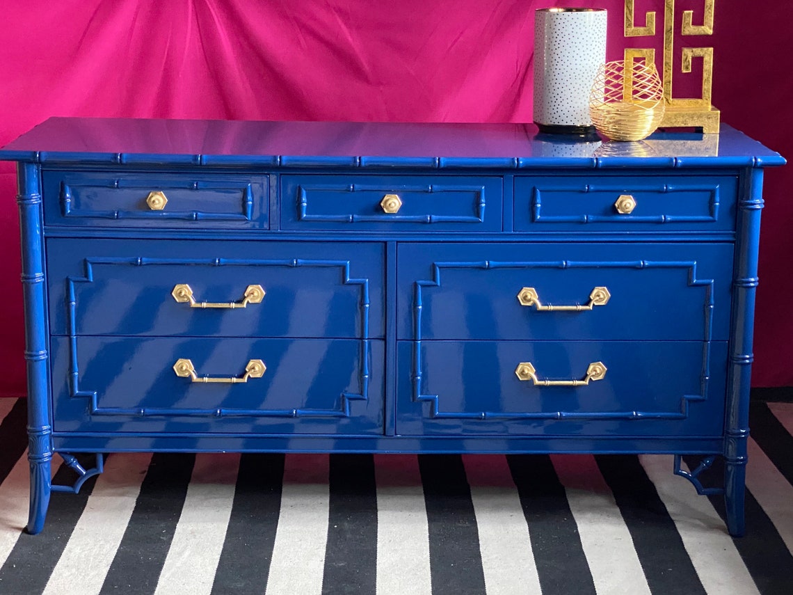 Faux Bamboo Dresser Custom Lacquered Etsy