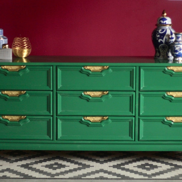 72x18x31h Hollywood Regency Dresser - Custom Lacquer INCLUDED - Free Shipping