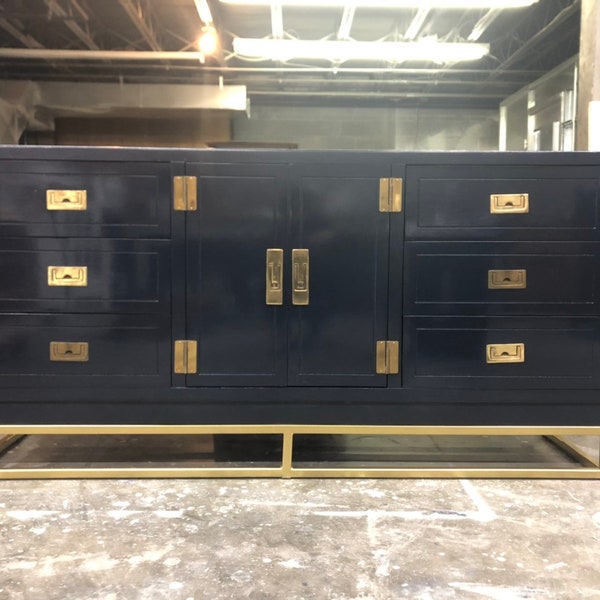 Henredon Campaign Dresser or Credenza - Custom Lacquer FREE SHIPPING