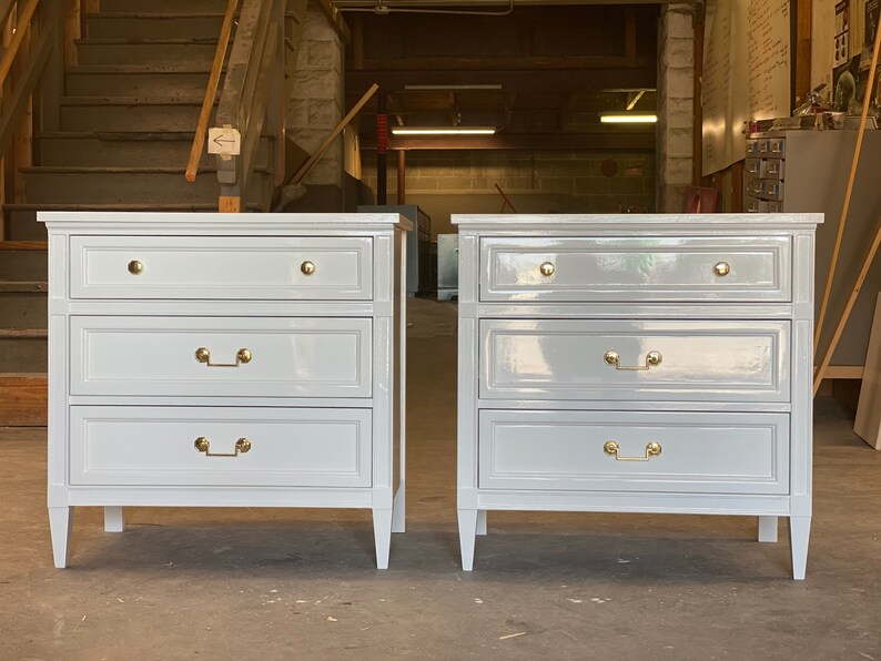 Pair of Traditional Nightstands Custom Lacquered Etsy