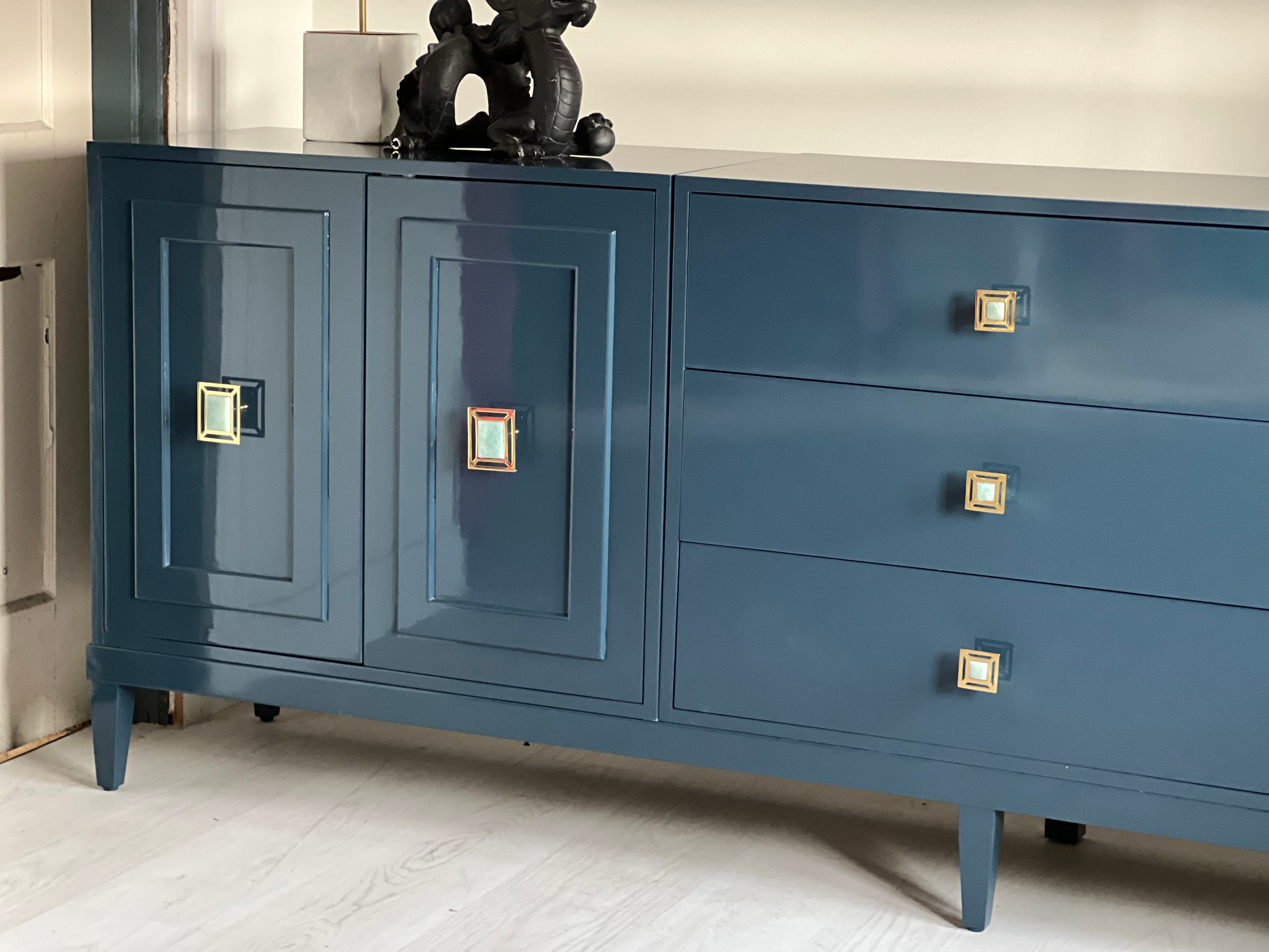 Modern Credenza Lacquered in Blue Etsy UK