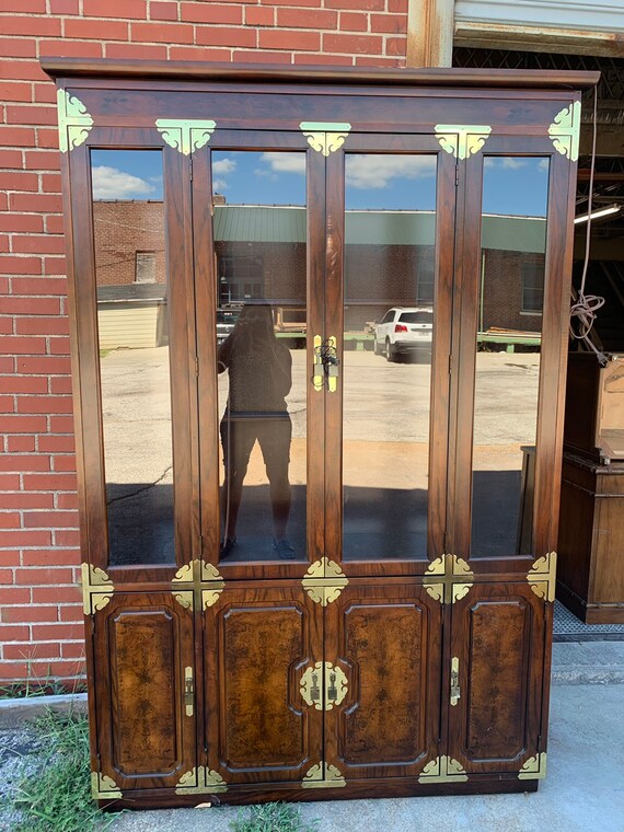 Custom Lacquered Vintage China Cabinet Custom Lacquered Vintage China Cabinet
