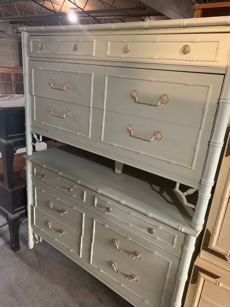 Vintage Thomasville Allegro Faux Bamboo Dresser Etsy