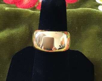 Retro/futuristic vermeil ring Sterling silver 925 bathed in gold