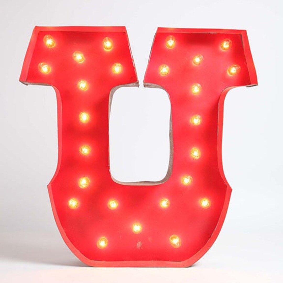 25 U Large Metal Sign Marquee Letters Light up Letter Etsy