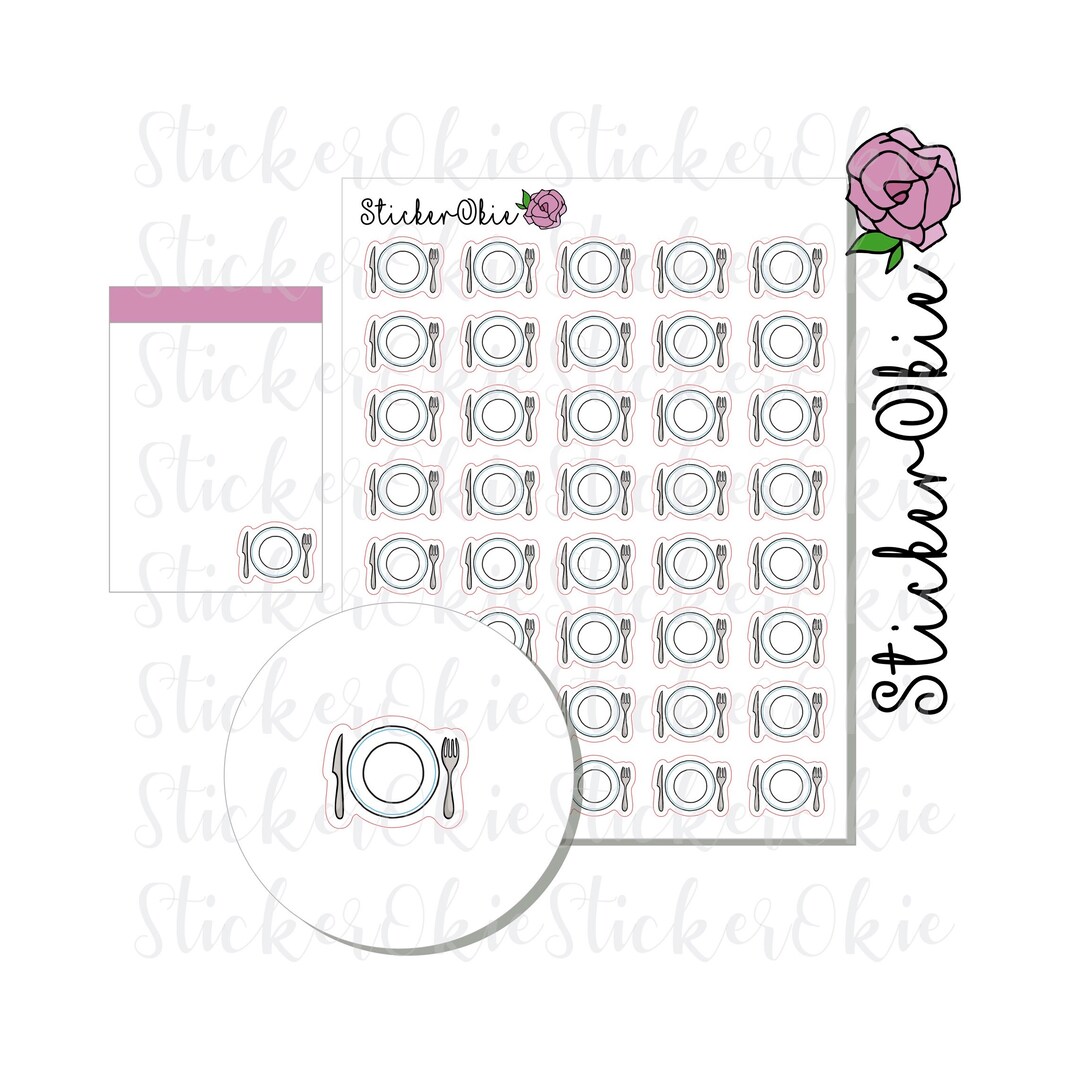 F013 Dinner Plate Planner Stickers - Etsy